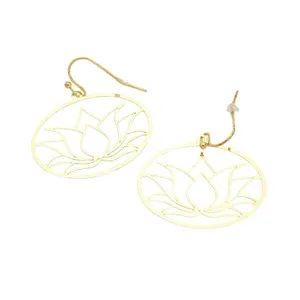 Lotus Gold Earrings (Oval)