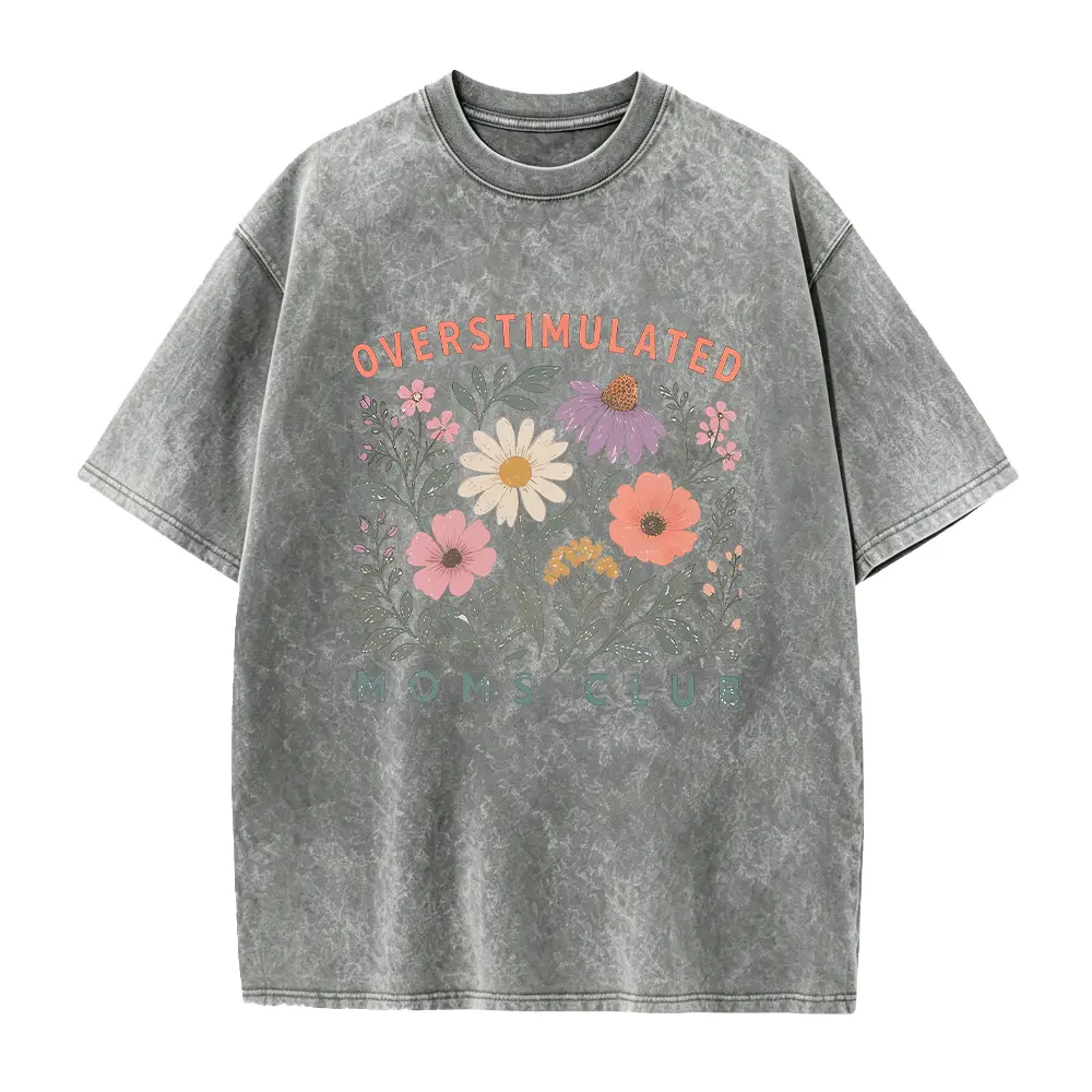Overstimulated Moms Club Tshirt: Floral Mama Shirt