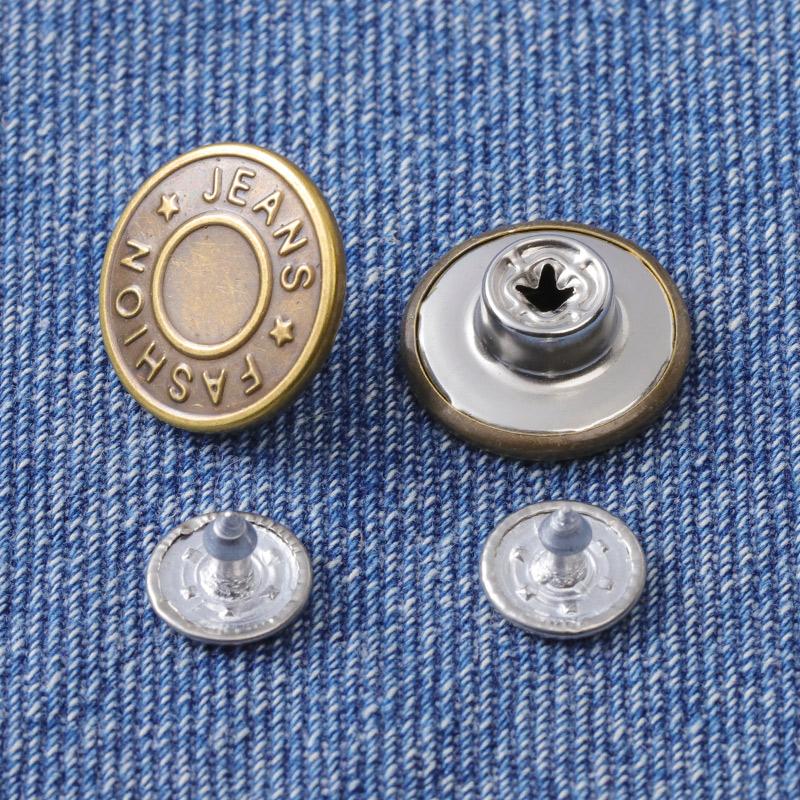 40 Sets Button Pins for Loose Jeans - No Sew, No Tools Needed! Pants Button Tightener for Waist, Reusable & Adjustable Metal Pants Buttons Kit