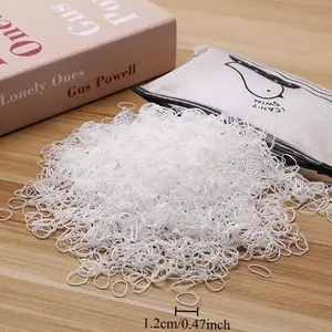 BIGWIG 1000pcs High-Stretch Female Hair Ties, Basic Rubber Bands for Thick Hair, Minimalist Cute Headwear, Daily Wear Accessory for Hairstyles & Party Decor