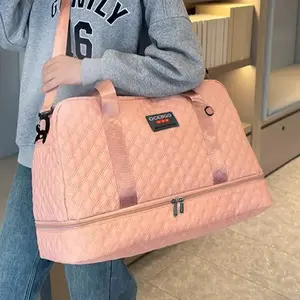 【New and Improved】OCEBGO Expandable Duffel Bag with Organizer Pockets | Modular Storage for Gym, Travel & Weekend Trips, Lightweight Rhombic Lattice Design