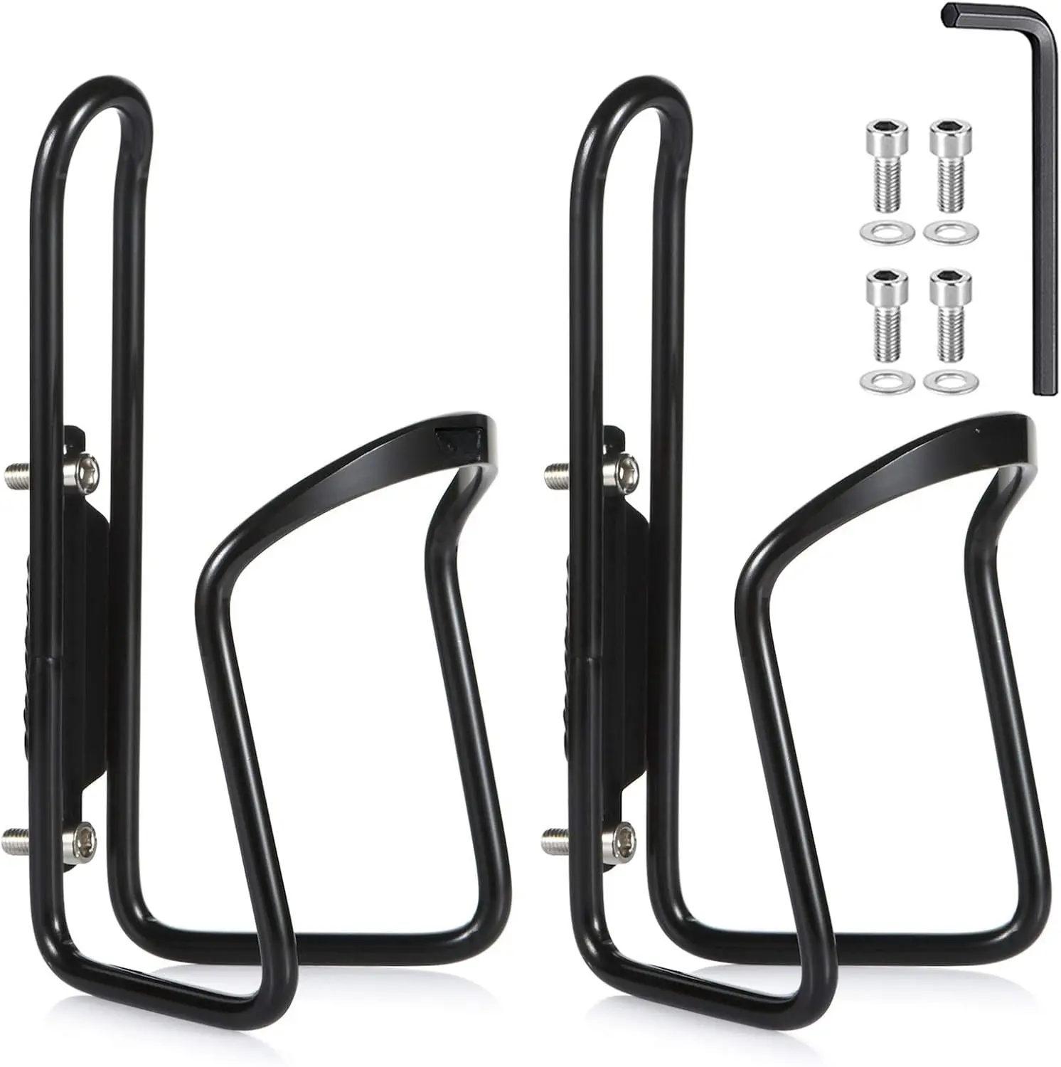 XTAUTO Water Bottle Cages, Basic MTB Bike Bicycle Alloy Aluminum Lightweight Water Bottle Holder Cages Brackets(2 Pack- Drilled Holes Required)