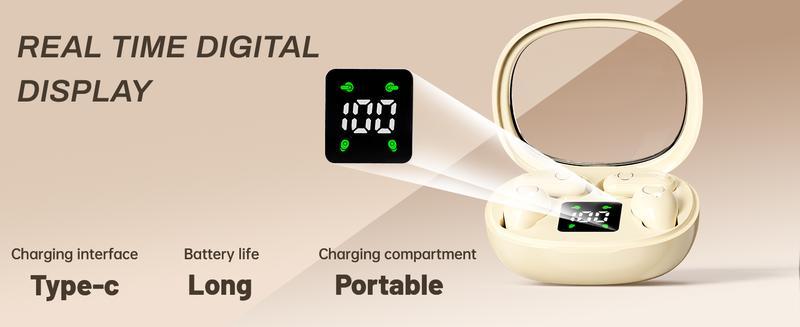 Wireless Bluetooth Headphones， Active Noise Cancelling Headphones Tiny Size Invisible Earbuds，Waterproof Headsets，With Mic，Sleep and Sports Earphones Set, 2 Pairs, Mini and Short Handle Design，for Work Sport Sleeping noise headphones