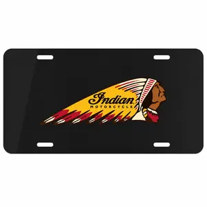 Indian Motorcycle Front License Plate Tag – Vintage Style Aluminum Vanity Plate