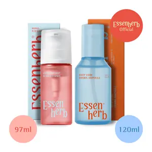 Essenherb Glass Skin Hydration Duo - Lightweight bubble essence + deep hydrating ampoule for plump, radiant glass skin