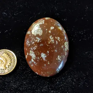Polished 40x30mm 54.10ct Brecciated Red Jasper Cabochon