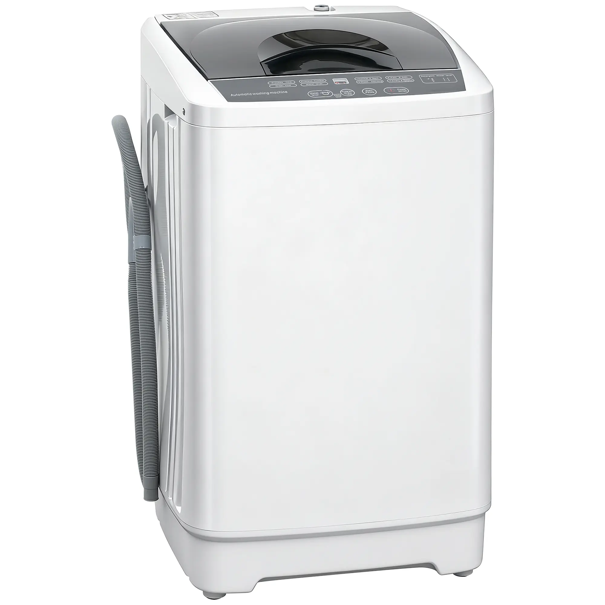 HOMCOM Portable Washing Machine, 1.3 Cu. Ft. Compact Washer with 8 Programs, 6 Water Levels, LED Display, Child Lock, Drain Pump, 9.9lb Full Automatic Washing Machine for Apartments, Dorms, RVs, White