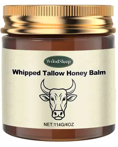 Whipped Grass-Fed Beef Tallow Honey Balm - 4 Oz,Moisturizing Cream for Soft, Smooth Skin - Handmade All-Natural Moisturize