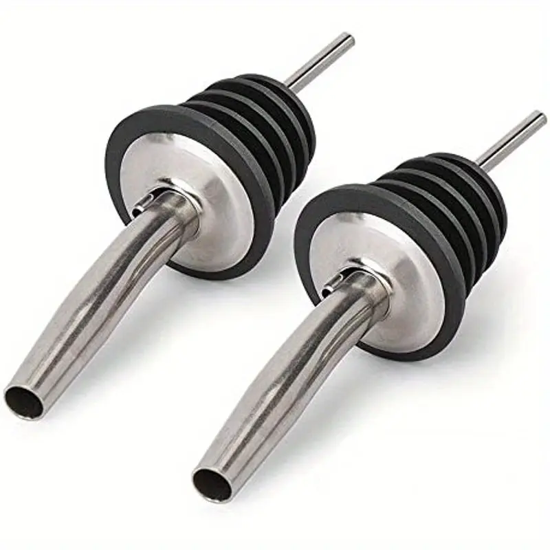 2 Pcs Pour Wine Stainless Steel Bottle Spout And Olive Oil Liquor Pourer Spout Silvery Wine Bottle Pourer Barware Liquor Bottle Pourers For Restaurants Coffee Shops And Pubs