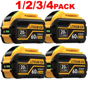 Compatible with Dewalt Flex 20V/60V Volt 12.0Ah Battery Replacement for DCB606 DCB612 DCB200 DCB201 DCB203 DCB204 DCB206 DCB207 DCB209 Power Tool Portable Lithium-ion Rechargeable