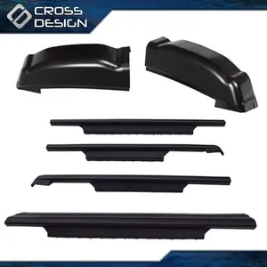 CROSSDESIGN Fit For 01-06 Silverado GMC Sierra 2500/3500 Crew Cab Corners Rocker Panel Guard