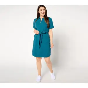 Sport Savvy Regular French Terry Zip Front Dress