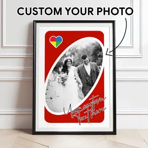 Custom Photo Playing Card Uno Colors Poster Unframed, Personalized Gift, Memorial Gift, Custom Photo Frame, Valentine's Day Gift, Birthday Gift