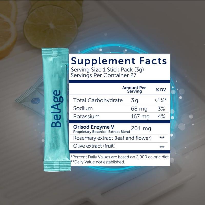 Sanki Global Belage Powdered dietary supplements with postbiotics, improves sports performance and energy, natural and gluten-free flavor, net weight of 2.86 ounces. 27 packs of stick Fitness Healthcare Optimum