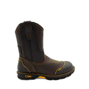 CEBU Farmer Soft Toe Leather Work Boots for Agriculture Work with Shark Shield Technology & Dual-Density Sole for Mid Duty Work