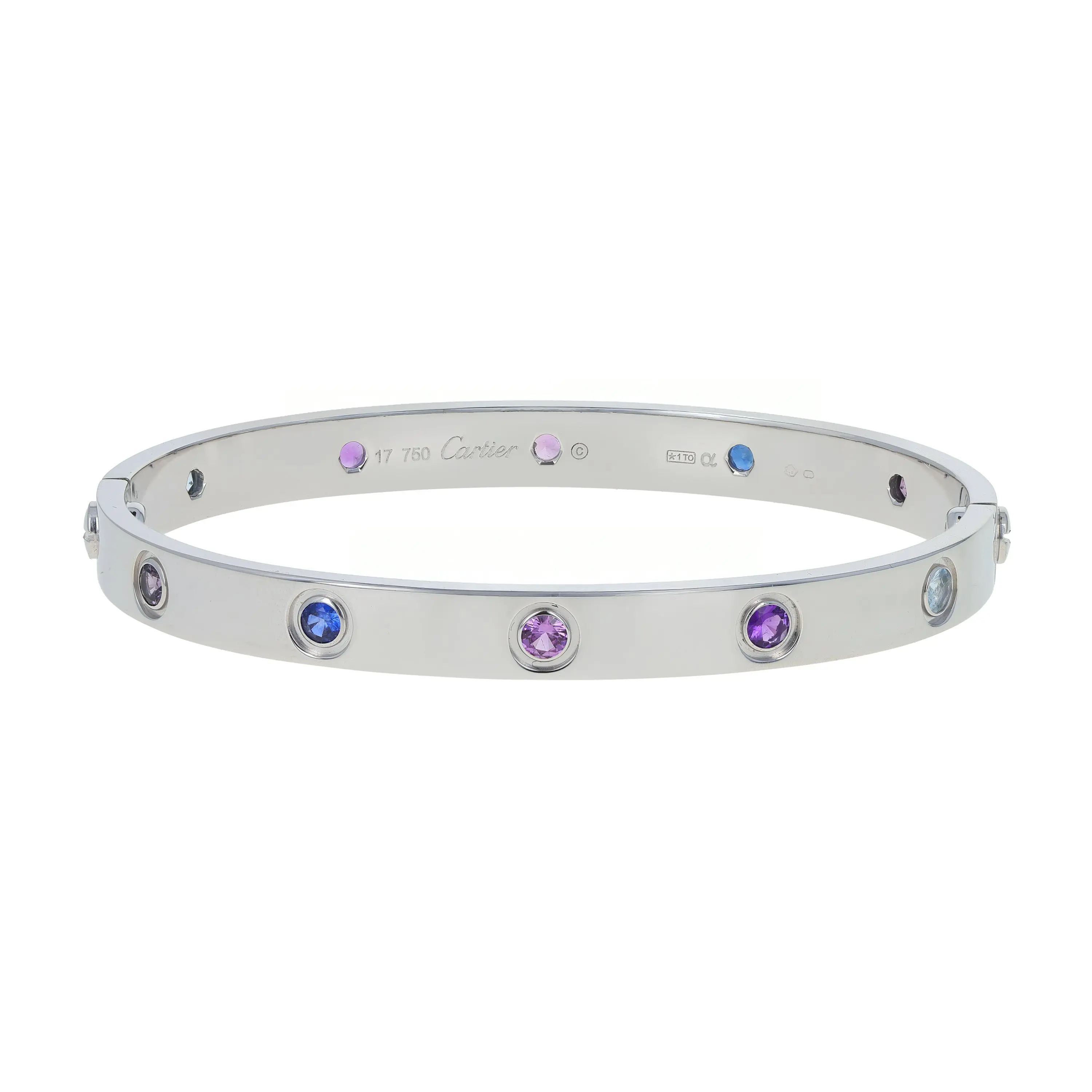 Pre-owned Cartier Love Bangle Bracelet Size 17