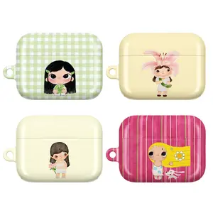 Cute Cartoon Girl AirPods Case, Kawaii Coquette Aesthetic Protective Cover for AirPods Gen 1, 2, 3, 4, AirPods Pro 1, 2, 3 Shockproof Cute Design, Trendy Gift for Women Girls