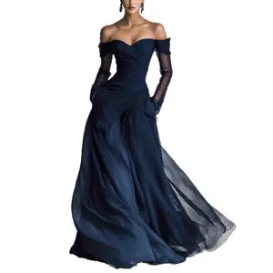 SYHAN 2026 Latest Women's Mesh Patchwork Strapless Maxi Dress Party Evening Gown Elegant Prom Outfit Formal Womenswear