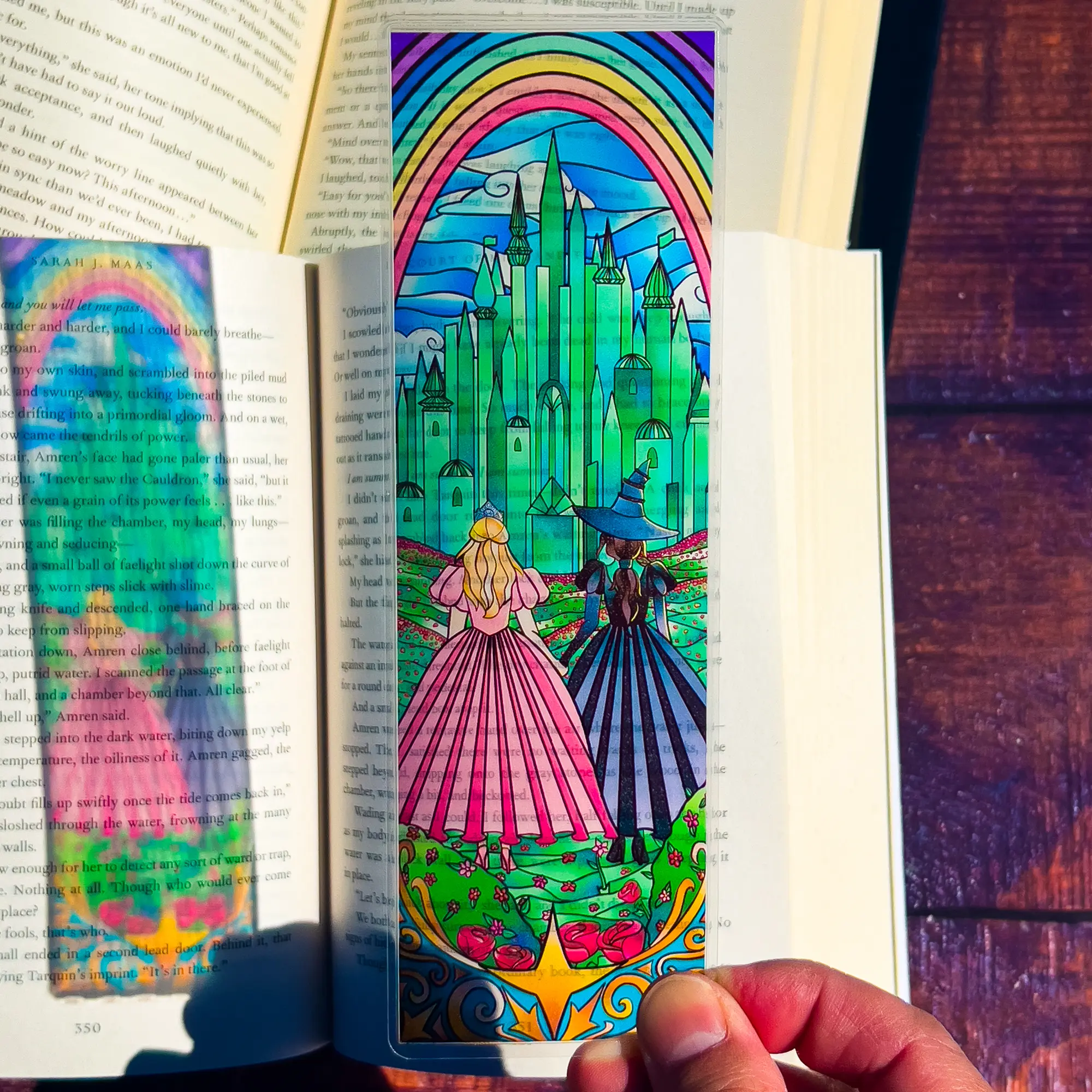 Wicked Stained Glass Bookmarks (Wizard of Oz Transparent Bookmark, Stained Glass Art, Book Lover, Fantasy Book Reader Gift)
