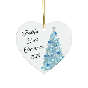 Baby's First Christmas Ceramic Ornament - Star Shape, Holiday Decor, Personalized Keepsake, Tree Decoration, Gift for New Parents