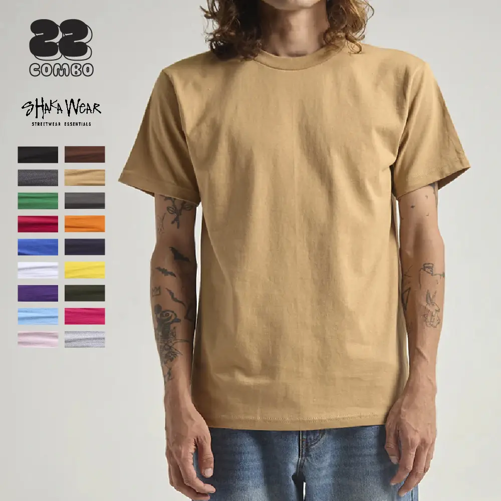 SHAKAWEAR Men's Breathable Cotton T-Shirt, Lightweight Short-Sleeve Top, Casual Hip Hop Active Tee (S to 5XL)