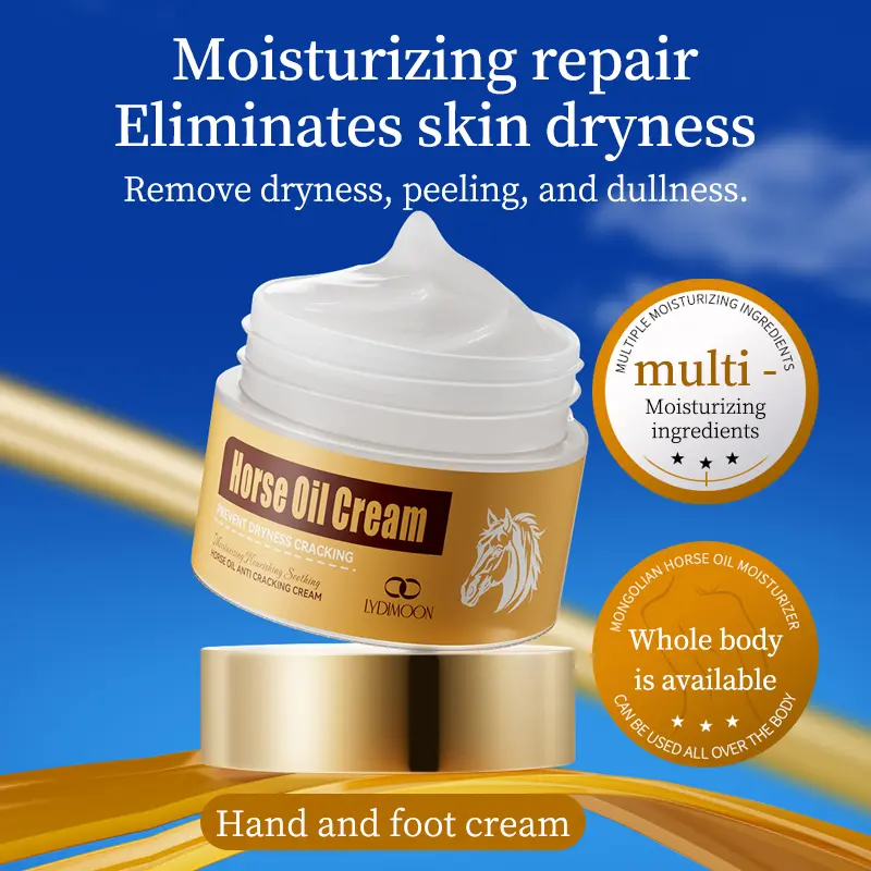 LYDIMOON Horse Oil Deep Repair Cream | Heals Cracked Heels & Dry Rough Hands | All-Over Body Moisturizing Balm for Seasonal Dry Skin 30g