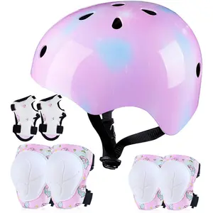 FIODAY Kids Helmet Knee Pads for Kids Unicorn Knee and Elbow Pads Wrist Guards Adjustable Protective Gear Set for Girls Boys Sports Skateboard Inline Skating Scooter