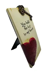 You Hold the Key to My Heart Ceramic Keepsake Plaque with Elegant Text and Heart Design for Special Moments