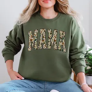Mama, Camo, Camouflage, Hunting, Retro, Mother's Day Sweatshirt, Crew Neck, Women's, Crewneck