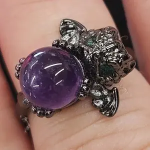 Amethyst Adjustable Baby Dragon Ring