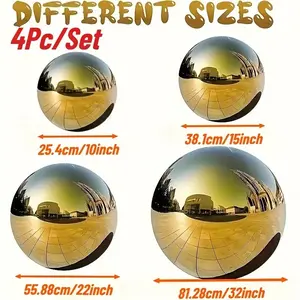 Set of 4 Giant Reflective Mirror 4D Aluminum Foil Balloons, Reusable Disco Balls for Birthday Party Decor, Wedding, Events, Birthday Party Decorations