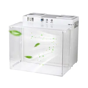 HEPA H12 laminar flow hood, fan filter device, fungal laminar flow hood, portable laminar air flow hood suitable for laboratories/clean rooms/mushroom spore inoculation, voltage 110 volts. (Size: 17 inches x 13 inches, including HEPA 12 filter)