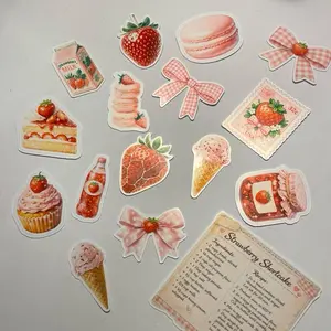 Strawberry Lover Sticker Pack  | Cute Pink Coquette Dessert Stickers | Kawaii Strawberry Aesthetic Pack | Journal & Scrapbook Sticker