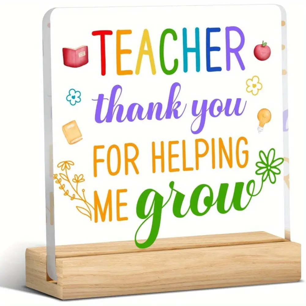 Inspirational Teacher Appreciation Gift, Poplar Design, Perfect for Teachers & Colleagues, Ideal for Home Office Decor, Acrylic Plaque Decor