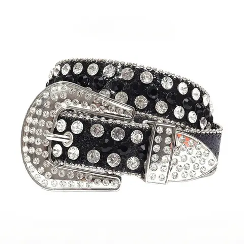 Rhinestone Studded Buckle Belt for Kids & Teens - 75-95cm Adjustable Sparkly Crystal Belt, Shiny Party & Performance Accessory, Decorative Belt, Stylish Belts, Dance Belt, Costume Waist Belt