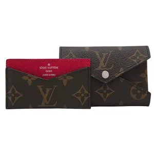 Pre-owned Louis Vuitton leather Small Leather Goods Kirigami 2 in 1 Card Holder Wallet Sari Red