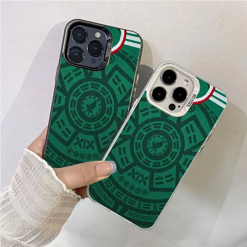 Mexico national team pattern Aesthetic Pattern IMD Casing For iphone 17 16 15 14 13 12 11 X XS PRO MAX SAMSUNG GALAXY S21 S22 S23 S24 S25 S26 FE ULTRA PLUS Gradient Hard TPU PET PC Black Silver Gift Shockproof Luxury Protector Phone Cases Cover, Smartphon