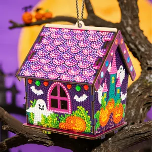 Halloween Diamond Painting House Block – Easy DIY Kit for Spooky Home Decor, Festive Craft Activity & Creative Holiday Gift Idea