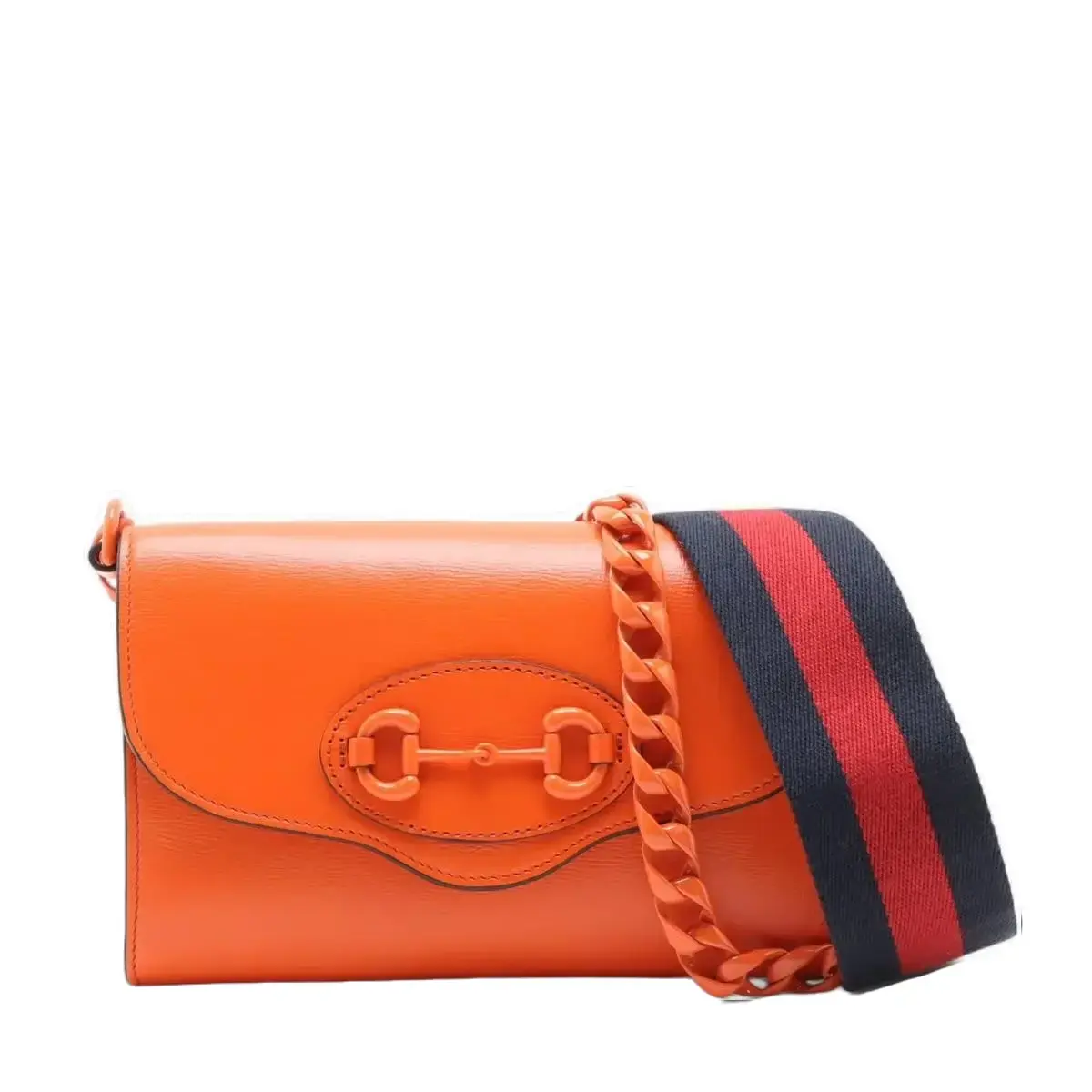 Pre-owned GUCCI Leather Crossbody Bags Horsebit 1955 2 Way Shoulder Bag Orange