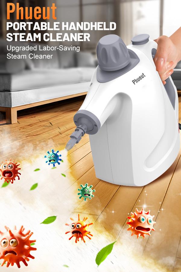 Phueut 1250W Pressurized Steam Cleaner with 11-Piece Accessories 360-Degree Angle for Floor Grout Tile Grease Multipurpose Home Cleaning Tool 15.2OZ Water Tank Capacity Phueut 1250W Pressurized Steam Cleaner with 11-Piece Accessories 360-Degree Angle for Floor Grout Tile Grease Multipurpose Home Cleaning Tool 15.2OZ Water Tank Capacity