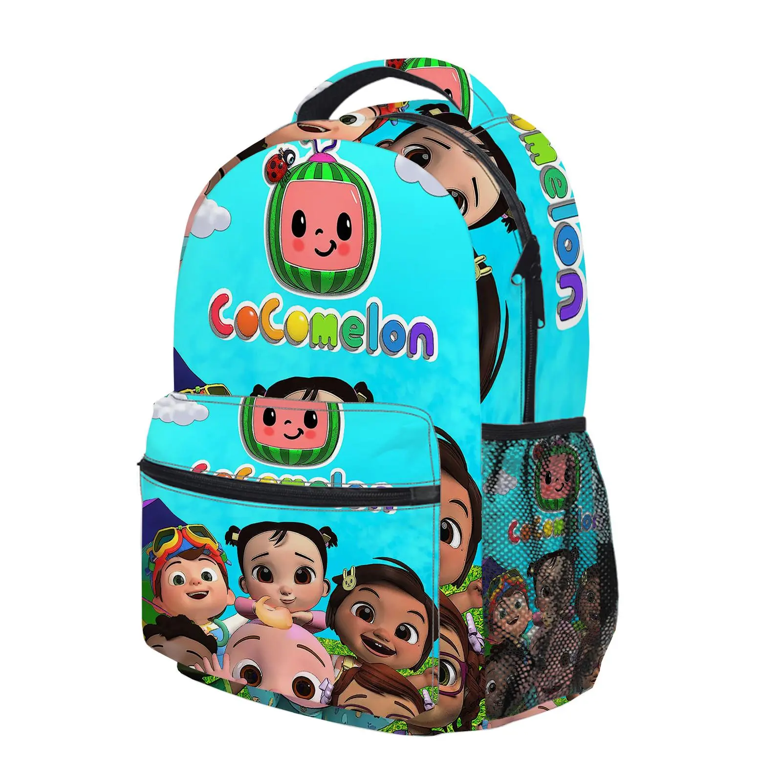 Cocomelon  Y2K Fashion School Backpack for Teen Girls, Cute Cartoon Aesthetic Student Bookbag with Padded Shoulder Straps, Large Capacity Casual Daypack and Travel Bag for Kids L-24