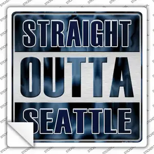 Straight Outta Seattle Novelty Square Sticker Decal