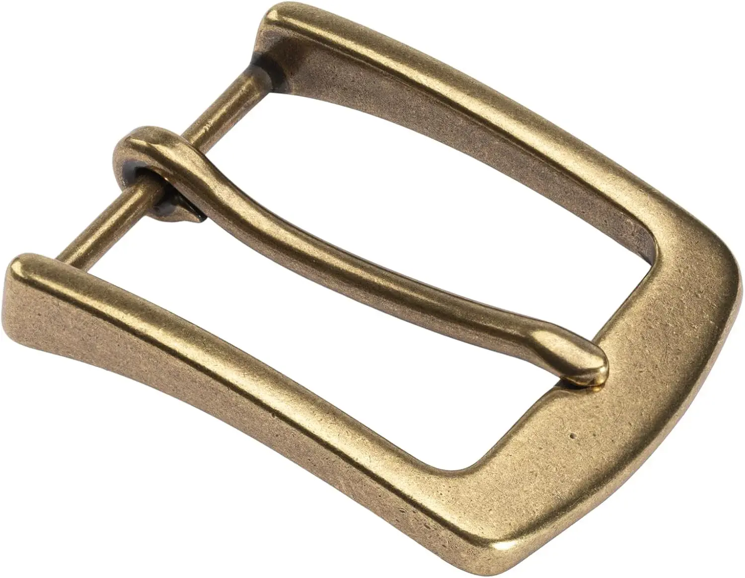 1.5 inch Belt Buckle Single Prong Solid Antiqued Brass for Men Women Belt