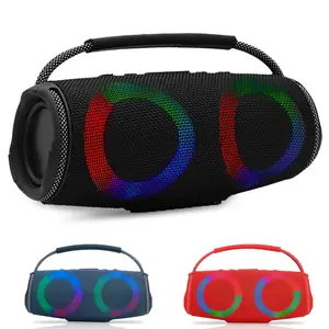 Portable Rechargeable Bluetooth Boombox With Built-in LED RGB lights Speaker For indoor Outdoor Camping Party Music Play