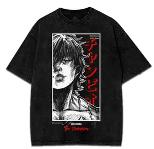 Wash Tee Baki Hanma Strongest Fighter Vintage Oversize Anime Washed T-Shirt