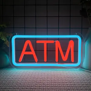 ATM LED Neon Sign, Decorative Neon Light, Super Bright Business Neon Signs for Bank Supermarket Convenience Store, Durable, Energy-saving, Easy To Install, Ideal for Shop Wall Window Decoration