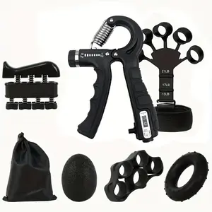 6-piece silicone grip enhancer set - adjustable hand trainer, finger stretcher, hand grip strengthener, and counting grip equipment for muscle training - ideal gift for Valentine's Day, Thanksgiving, Christmas, Father's Day, fitness accessories