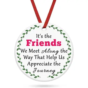 Home FurnishingsBest Friends Christmas Ornament Gifts For Women Besties Sister Friendship Keepsake For BFF Female Birthday Gifts Xmas Tree Decorations Gift For Neighbors Christmas Decor Ceramic Ornament Sign