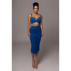 Royal Blue Extend Your Stay Skirt Set