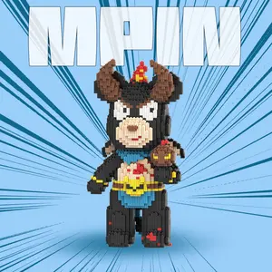 3800 Pieces Creative Bear Building Block Sets, 34cm High Final Boss Bear Toy, Unisex Gift for Boys & Girls, Home Decor Decoration